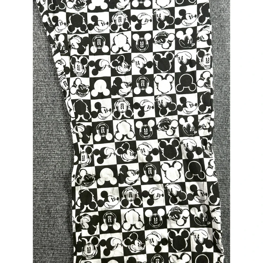 Disney Mickey Mouse Pajama Pants XL Black White Checkered Lounge Bottoms JP0499 - Picture 4 of 4